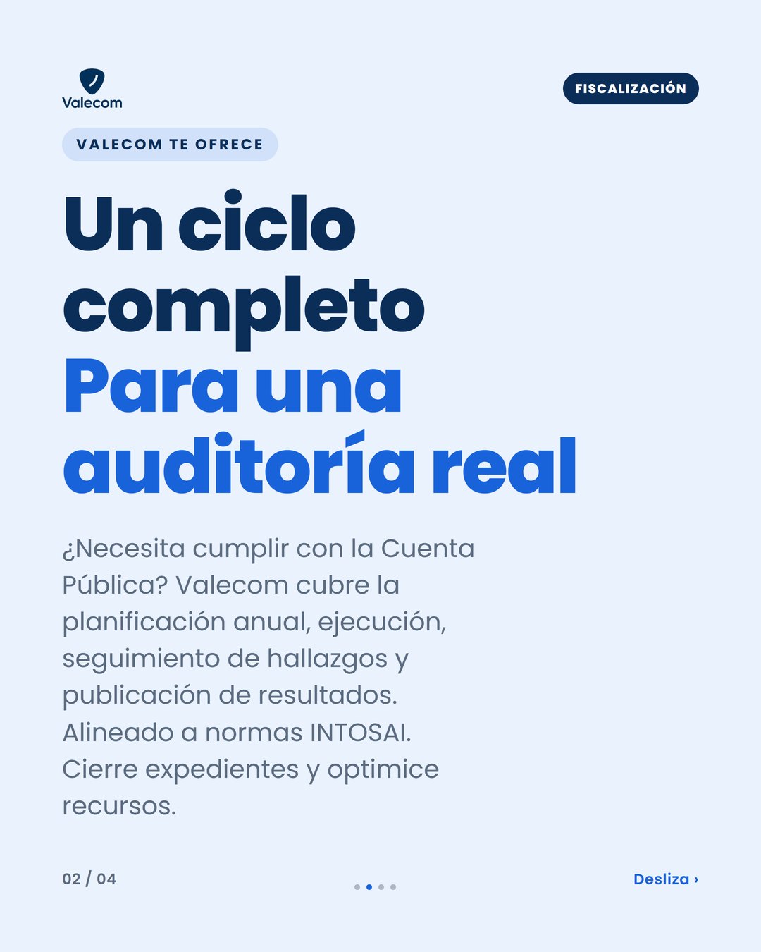 Diagrama de flujo que muestra las etapas del ciclo de auditoría: planificación, ejecución, seguimiento y publicación de resultados.