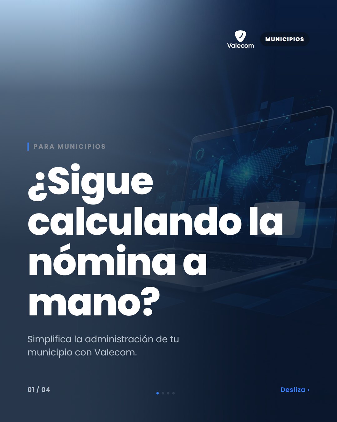 Portada del carrusel con una pregunta sobre el cálculo manual de la nómina y una imagen de un ayuntamiento.